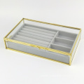 Glass Organizer Clear Velvet Jewelry Storage